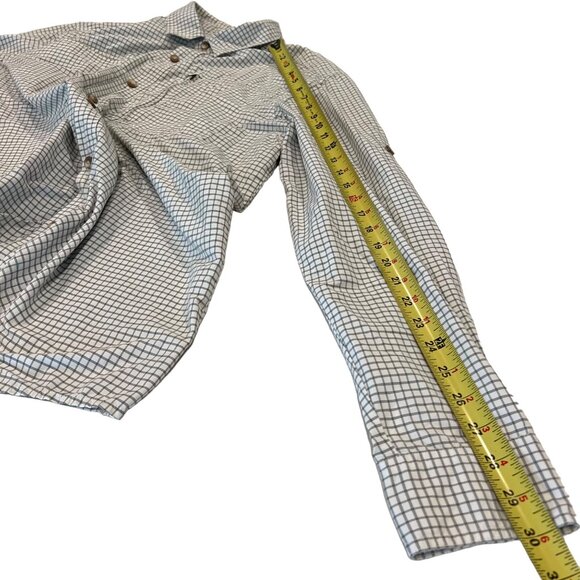Eddie Bauer Tattersall Shirt Mens White Black Long Sleeve Nylon Size L - Picture 8 of 12